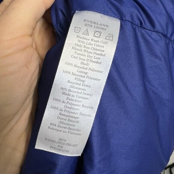 Everlane The Re:Down Puffy Puff Jacket ~ Small ~ Cobalt Blue - Picture 6 of 14